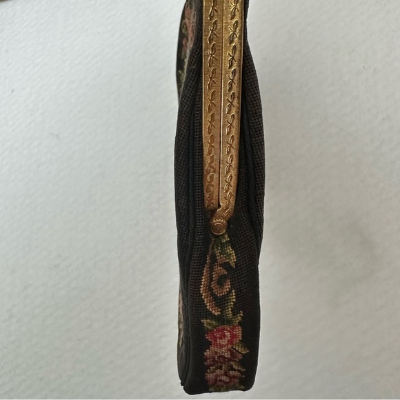 Vintage Micro Petit Point Floral Kiss Lock Hand Bag - Picture 10 of 13